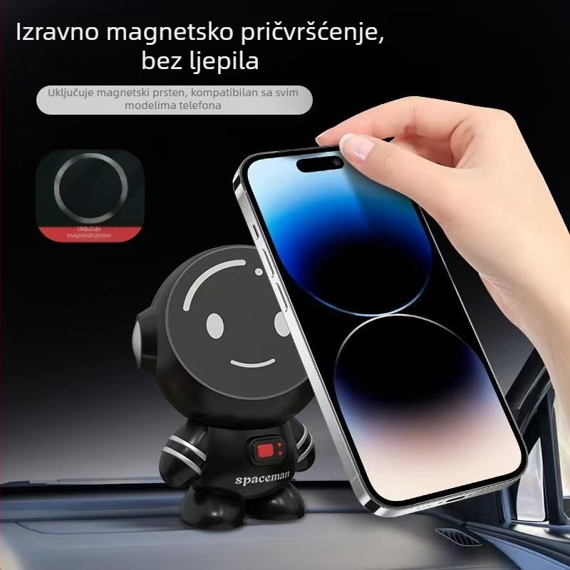 Držač za telefon za automobil na ploči – magnetski, 360° rotacija, ljepilo za montažu, univerzalna kompatibilnost