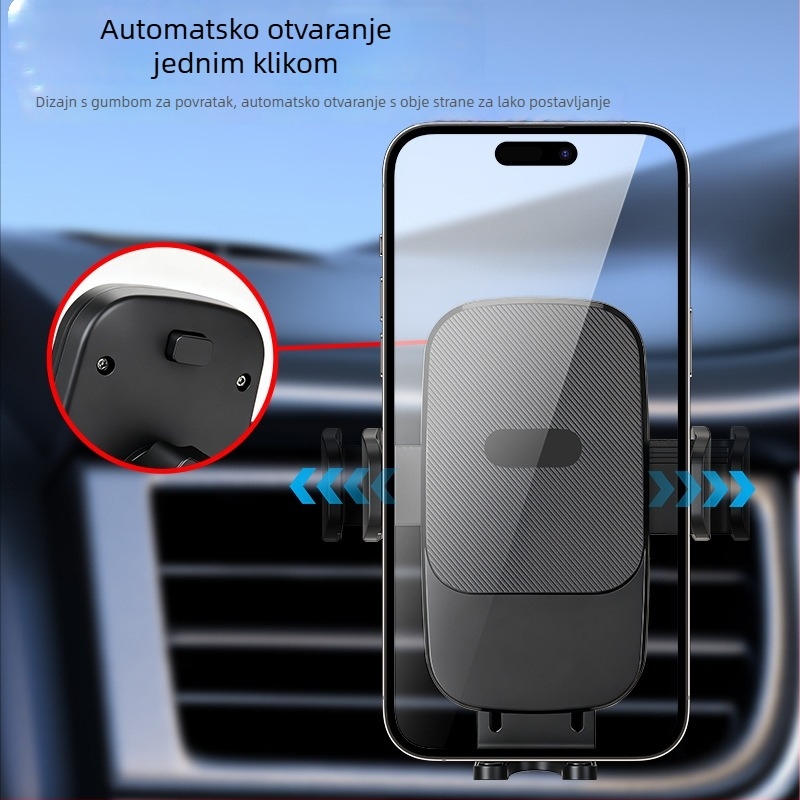 Auto držač za telefon, podesiv po visini, sklopiv, s velikom vakuumskom čašom, 360° rotacija, universalni držač ploče.