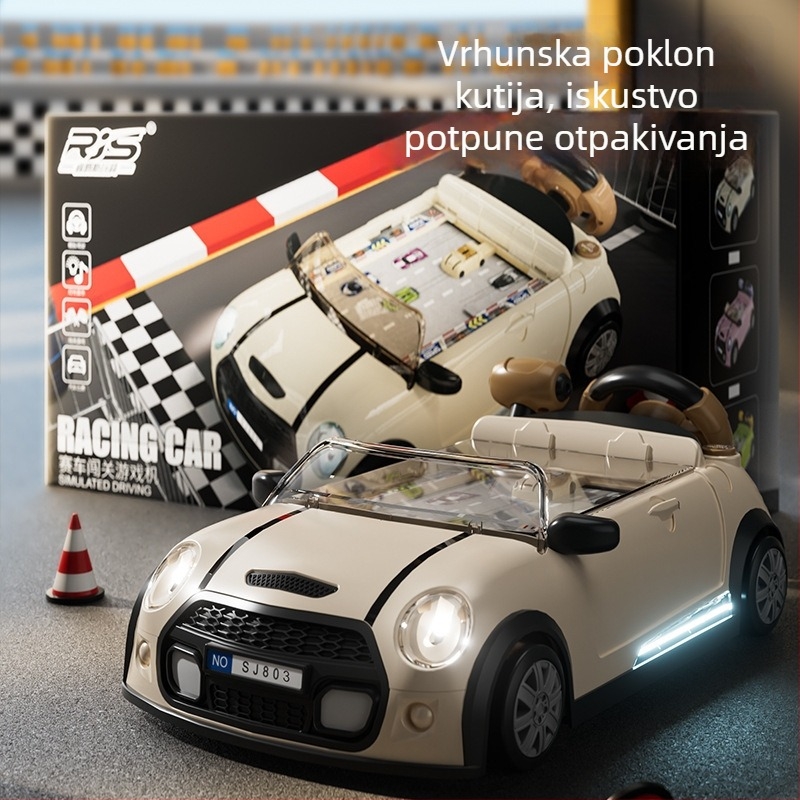 Dječji auto-igrač s simuliranim volanom za pretendnu vožnju – plastična konstrukcija, avanturistički dizajn, uzrast 4–6 godina