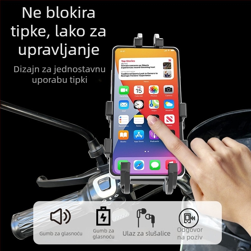 360° rotacija, otporan na udarce, rad jednim dodirom, bežično punjenje 7.5W, pričvršćivanje klikom