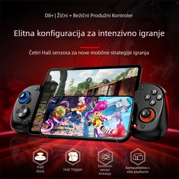 D8+ USB-C Bluetooth dvostruki način upravljača za mobitel, tablet i Nintendo Switch – Plug-and-Play