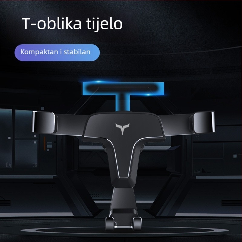 Gravitacijski držač telefona za automobil za ventilaciju, metalni, ljepilnog tipa