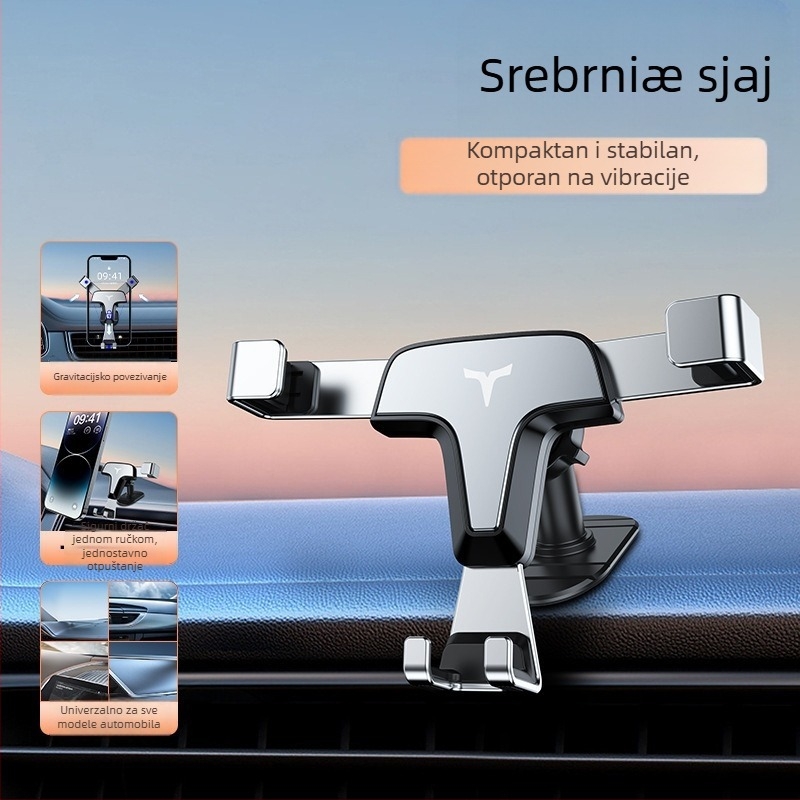 Gravitacijski držač telefona za automobil za ventilaciju, metalni, ljepilnog tipa