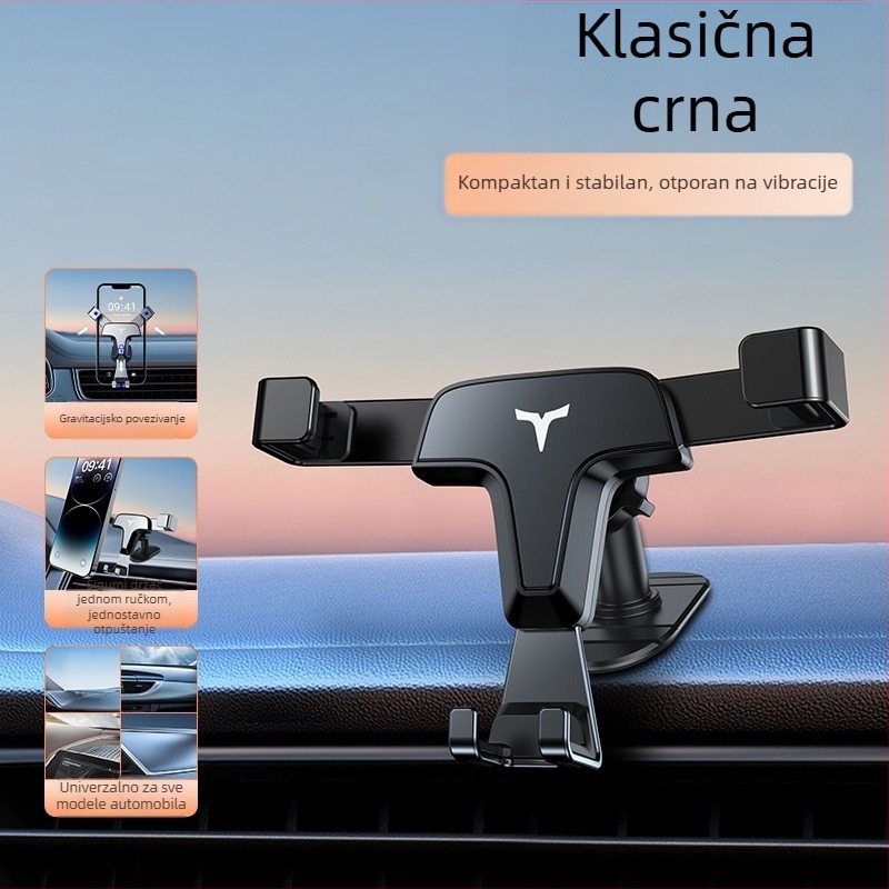 Gravitacijski držač telefona za automobil za ventilaciju, metalni, ljepilnog tipa
