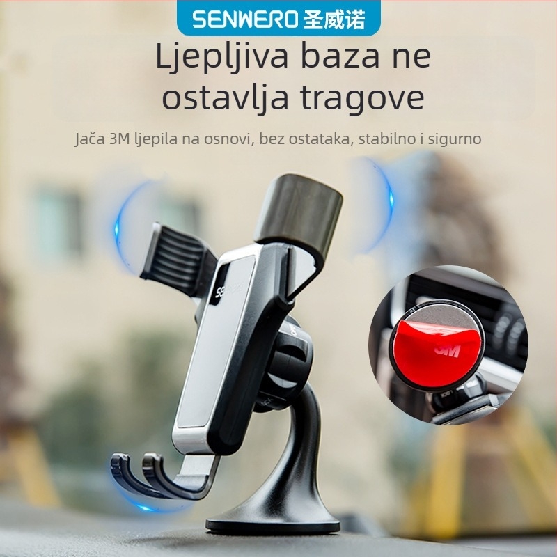 Ljepljivi držač telefona za auto na ploču i vjetrobransko staklo, model S11, minimalistički stil, snap-on ugradnja, 5W snaga