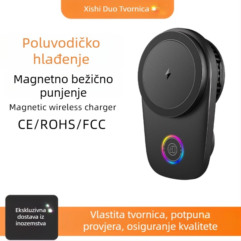 Magnetski držač za bežično punjenje za automobilsku ventilacijsku izlaznicu – 25W, magnetski, ugradnja klikom, univerzalna kompatibilnost