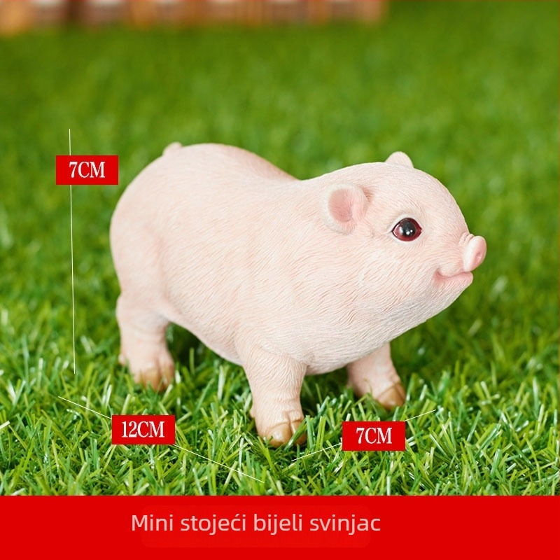 Slatko prasiće od smole za vrt – pastoralni stil, mini bonsai krajolik dekoracija (Materijal: Smola; Brend: Zhuo Hua; Stil: Pastoralni; Kategorija: Životinje; Namjena: Dekor vrt/dvorište)