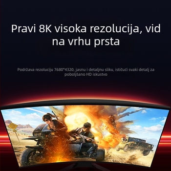 DisplayPort 2.1 kabel, DP-to-DP patch kabel, 40Gbps UHBR10, model JK-DP-107, ISO 9001 certificiran
