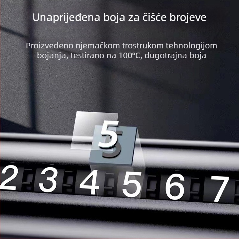 Dočasna pločica za broj parkiranja autom – 2D zaštita od sunca, držač broja mobitela, Tip 20213, Materijal: Drugo
