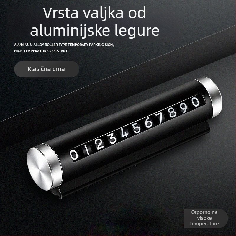 Dočasna pločica za broj parkiranja autom – 2D zaštita od sunca, držač broja mobitela, Tip 20213, Materijal: Drugo