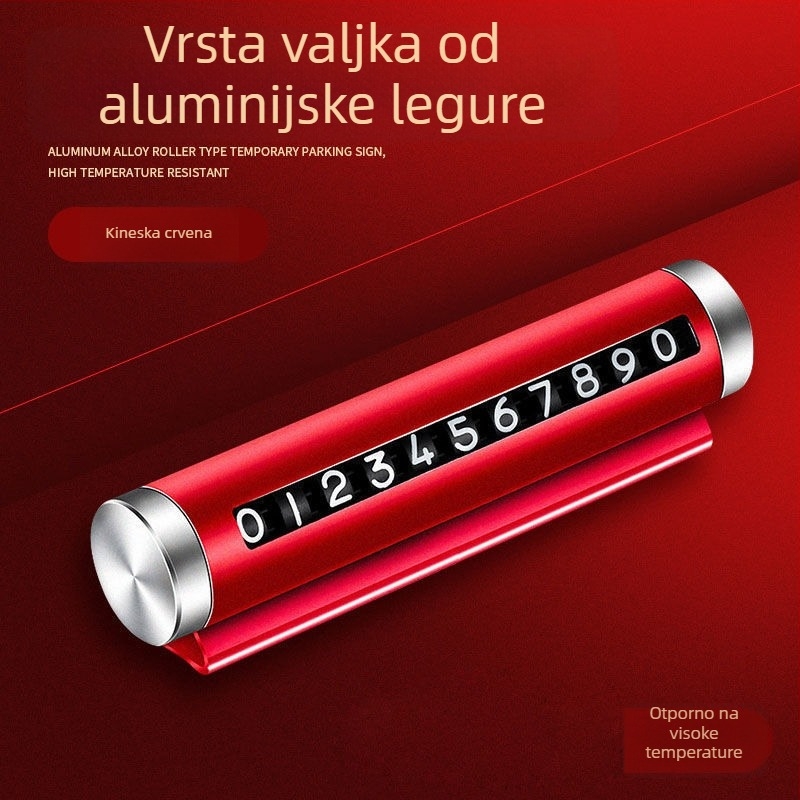 Dočasna pločica za broj parkiranja autom – 2D zaštita od sunca, držač broja mobitela, Tip 20213, Materijal: Drugo