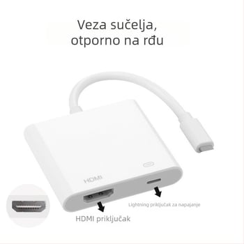 iPhone Lightning na HDMI adapter – bakrena žica, HDMI sučelje, plastično kućište