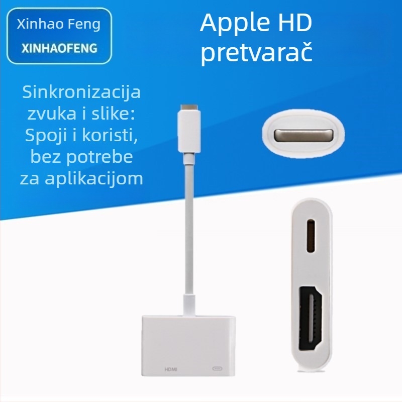 iPhone Lightning na HDMI adapter – bakrena žica, HDMI sučelje, plastično kućište