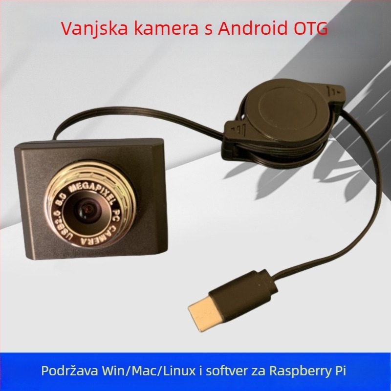USB kamera s ugrađenim mikrofonom za Raspberry Pi 4/5, 1080p (1920x1080) 30fps, USB 2.0, bez upravljačkih programa