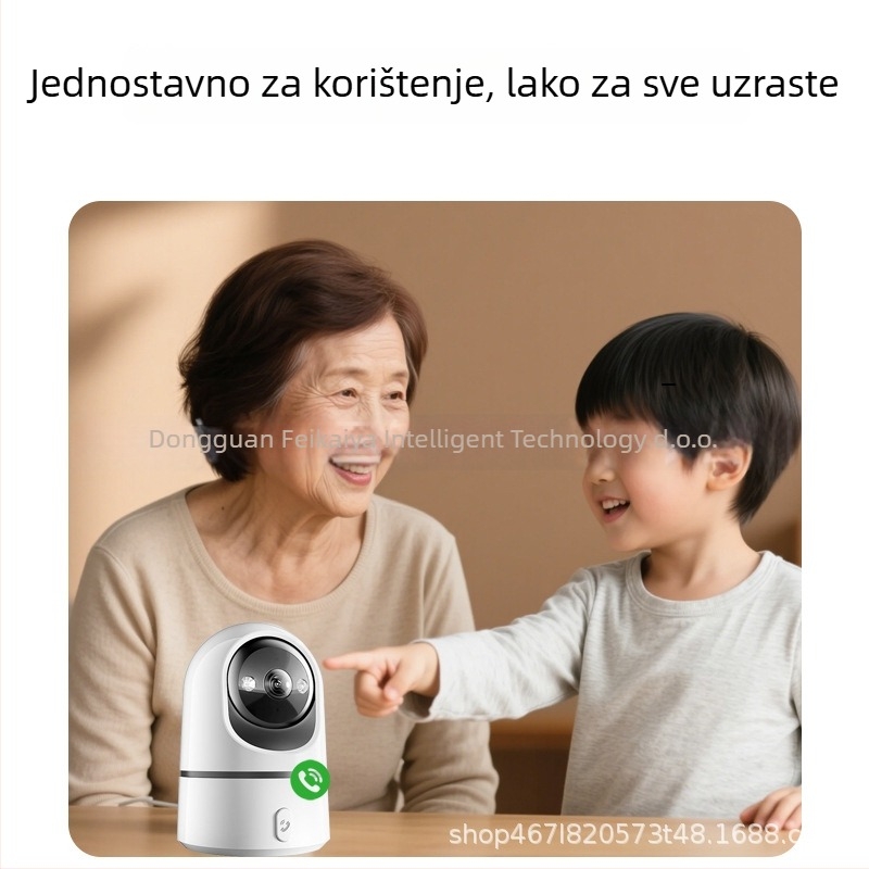 Feikaiya Ky-k02w Bežično inteligentna kućna kamera s kontrolom putem mobilne aplikacije, 1080p HD, Noćni vid, Unutarnja upotreba