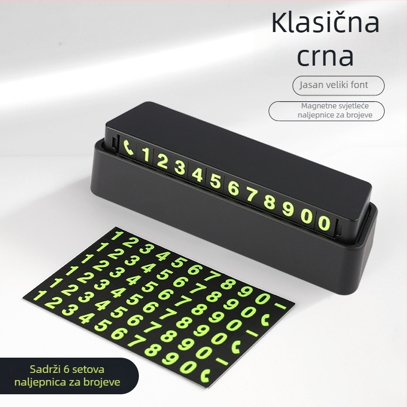 Skrivena privremena pločica za parkiranje autom, magnetska svjetleća digitalna pločica s brojevima, model A001, DIY