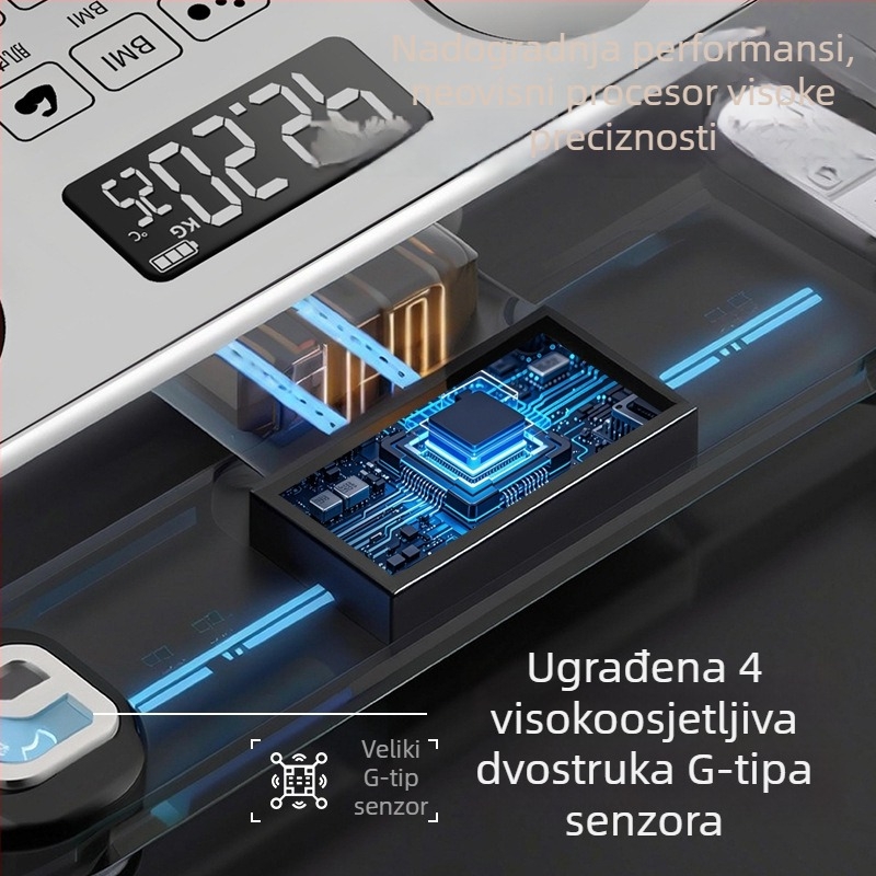 Inteligentna vaga za tjelesnu masnoću, visoka preciznost, punjiva, za kućnu upotrebu, digitalna vaga za mjerenje težine, masnoće i vlage