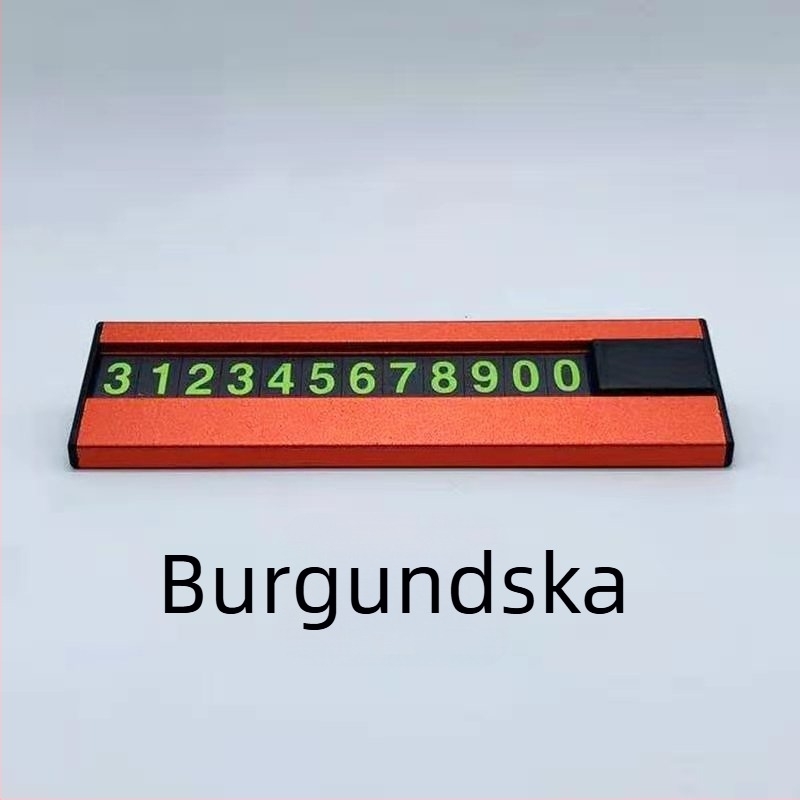 Skrivena aluminijska pločica za parkiranje sa svjetlećim velikim brojevima i karticom s telefonskim brojem za premještanje automobila — mogućnost tiskanja logotipa, model 666