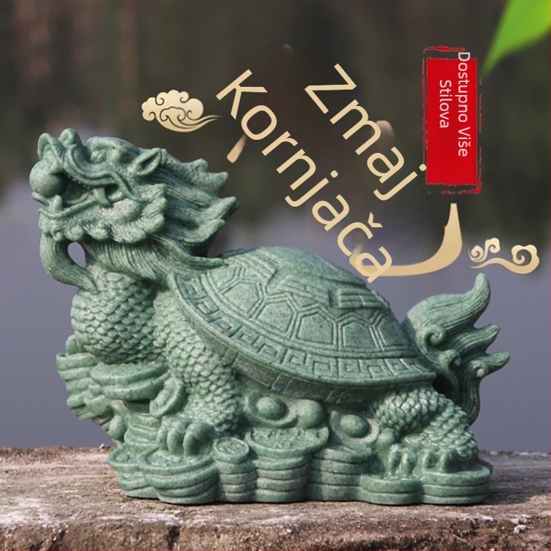 Ukras za akvarij Dragon Kornjača, kineskog stila, mramor, smola