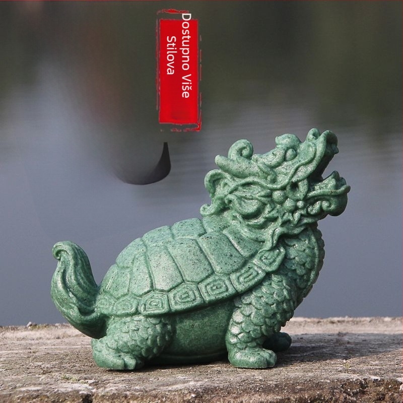 Ukras za akvarij Dragon Kornjača, kineskog stila, mramor, smola