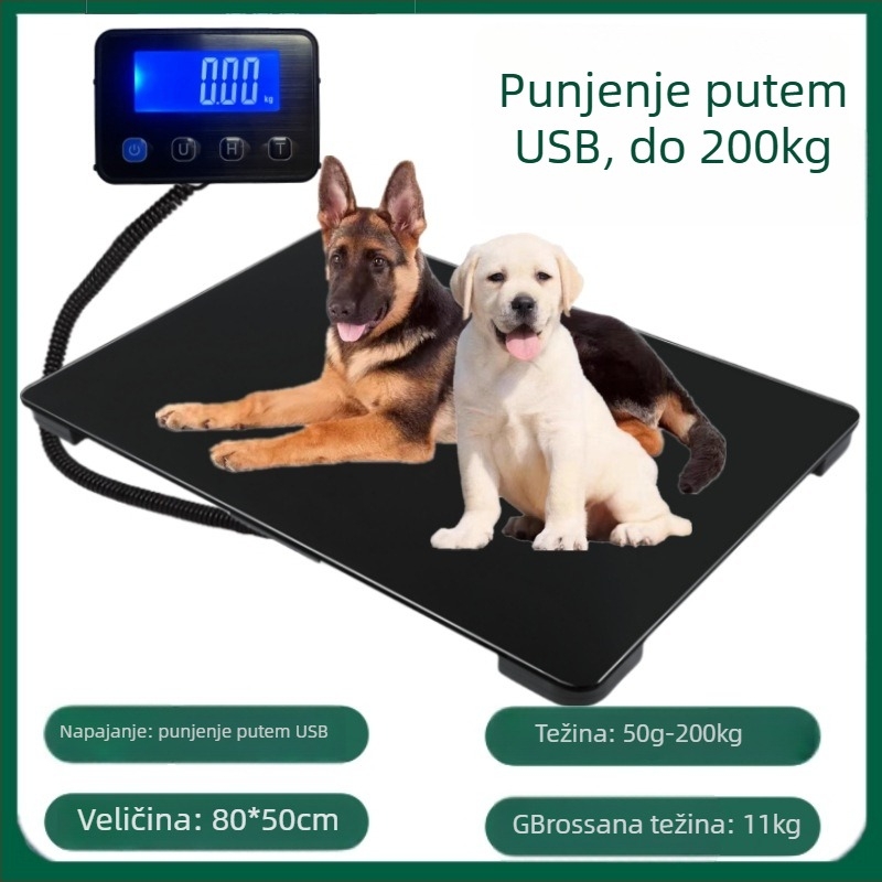 Tianxu Vaga za kućne ljubimce – Elektronička vaga s kapacitetom 100 kg, napajanje baterijama, opća namjena