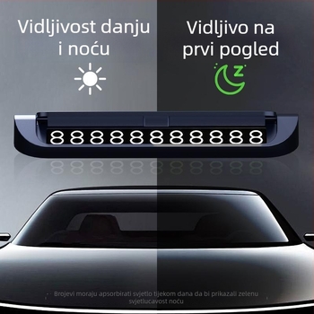 Metalna tablica za parkiranje automobila, tip noćnog osvjetljenja, model 18, prilagodljiva obrada, mogućnost ispisa logotipa