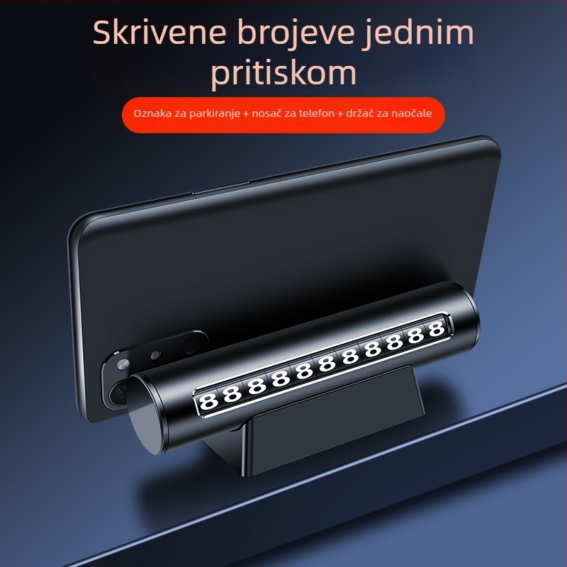 Metalna skrivena pločica broja, s držačem za telefon, otporna na visoke temperature, otisak logotipa