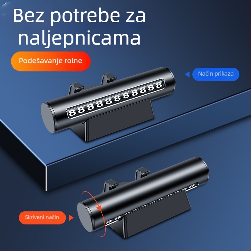Metalna skrivena pločica broja, s držačem za telefon, otporna na visoke temperature, otisak logotipa