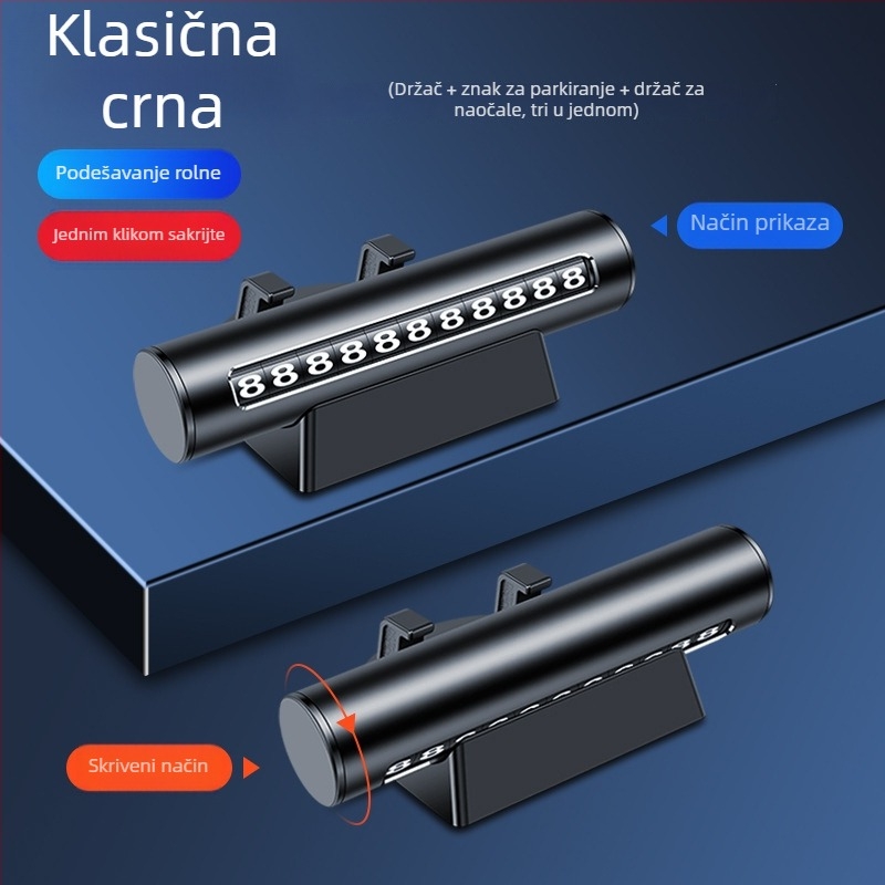 Metalna skrivena pločica broja, s držačem za telefon, otporna na visoke temperature, otisak logotipa