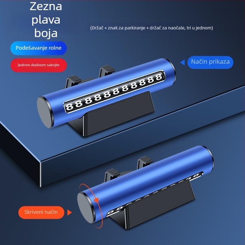 Metalna skrivena pločica broja, s držačem za telefon, otporna na visoke temperature, otisak logotipa