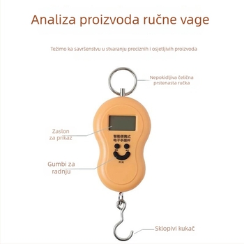 Leban Prijenosna digitalna vaga visoke preciznosti, kapacitet 50 kg, kućna upotreba, s kukom