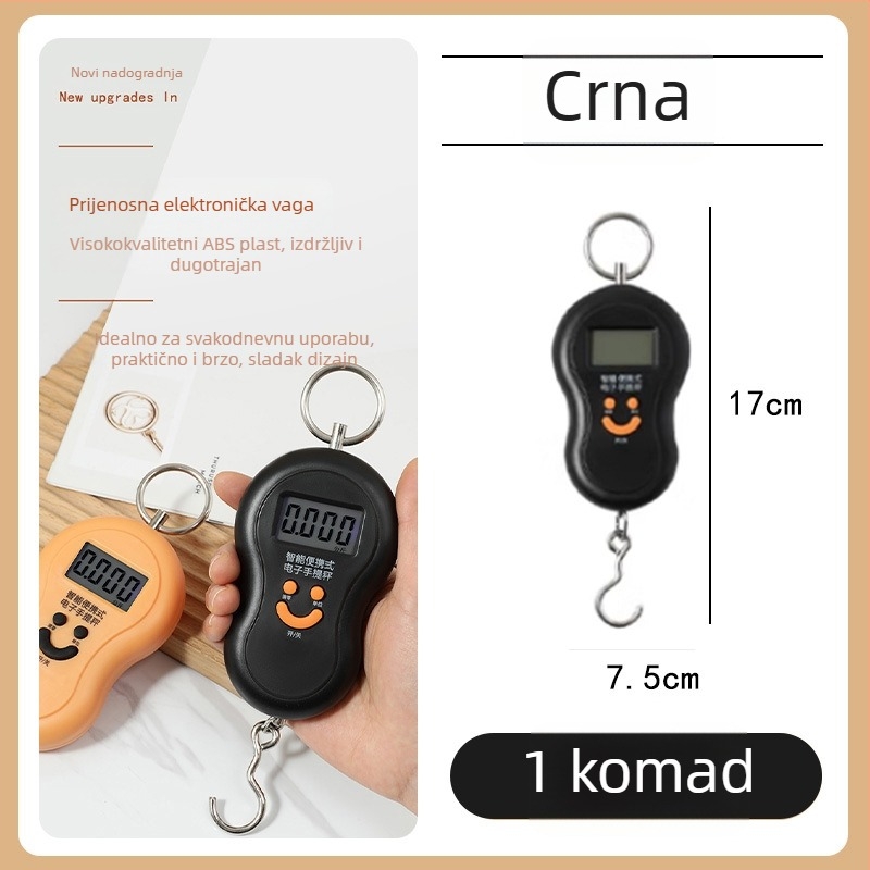 Leban Prijenosna digitalna vaga visoke preciznosti, kapacitet 50 kg, kućna upotreba, s kukom