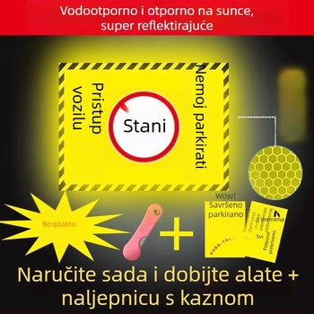 Reflektirajući upozoravajući naljepnica za privatno parkiranje ispred garaže