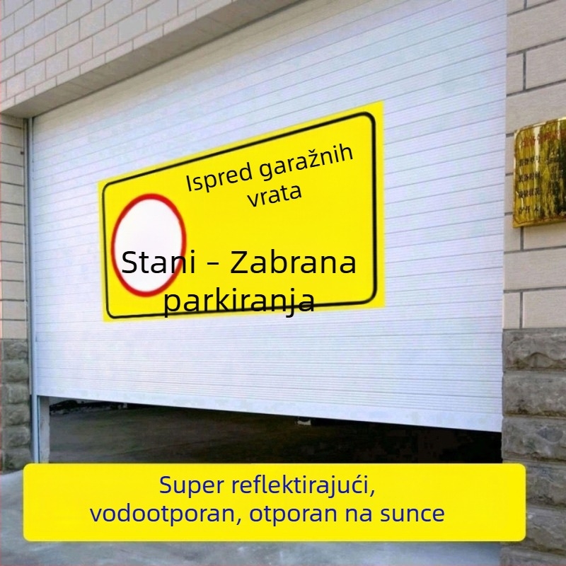 Reflektirajući upozoravajući naljepnica za privatno parkiranje ispred garaže
