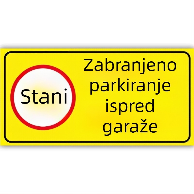 Reflektirajući upozoravajući naljepnica za privatno parkiranje ispred garaže