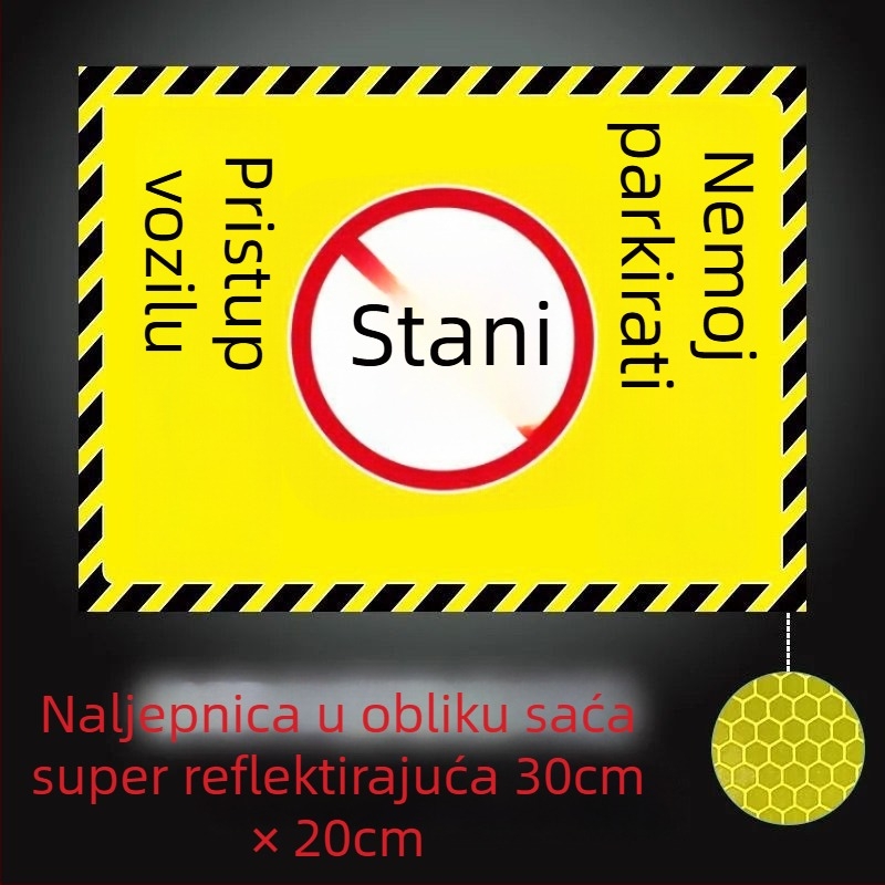Reflektirajući upozoravajući naljepnica za privatno parkiranje ispred garaže