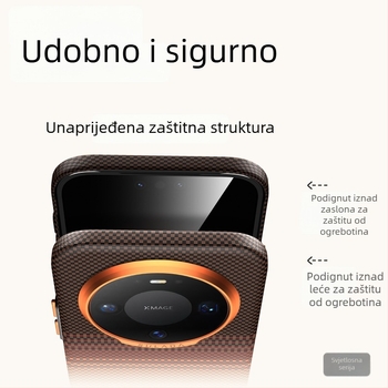Kućište za Mate80 Pro Max od Sulade — kožno kućište s teksturom karbonskih vlakana, magnetsko pričvršćivanje, otporno na udarce i disipacija topline