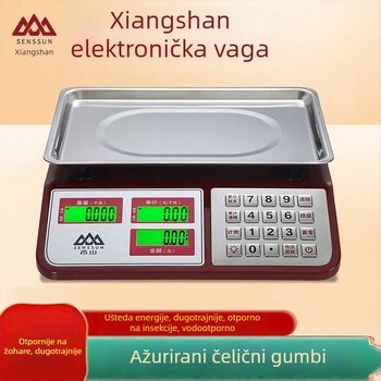 Xiangshan komercijalna stolna vaga, kapacitet 30 kg, elektroničko mjerenje, model JE481/JC481, višefunkcionalna