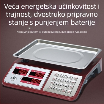 Xiangshan komercijalna stolna vaga, kapacitet 30 kg, elektroničko mjerenje, model JE481/JC481, višefunkcionalna