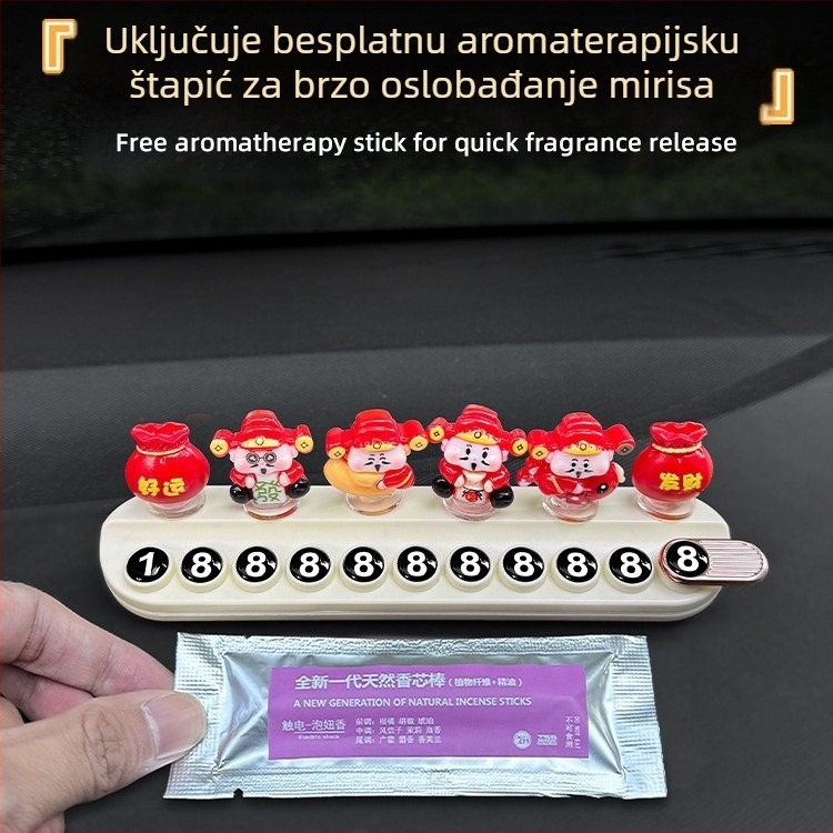 Privremena pločica za parkiranje autom s temom sreće – plastična, prilagodljiva, tisk logotipa nije moguć