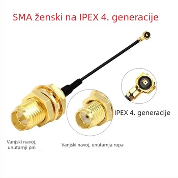 RF antena adapter kabel SMA na IPEX4, MS156, 50 Ω, SWR ≤1.5, dobitak 28