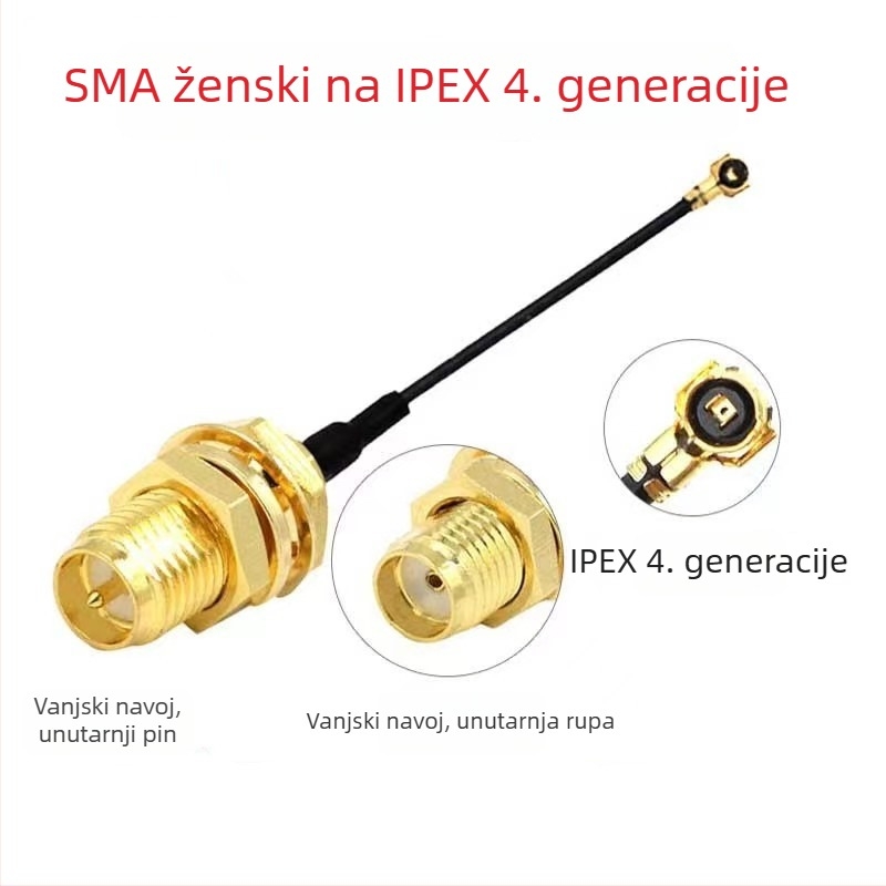 RF antena adapter kabel SMA na IPEX4, MS156, 50 Ω, SWR ≤1.5, dobitak 28