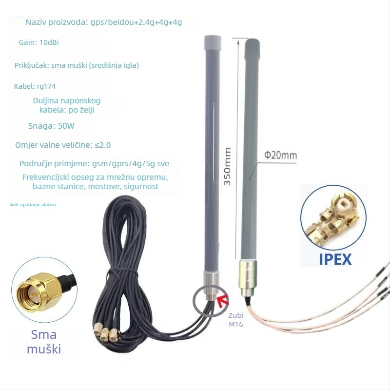 Vanjska CPE antena GPS WiFi, omnidirekcijska, visok dobitak, IP67 vodootporna