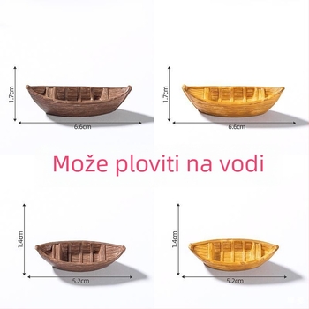 Mini realistični plutajući model broda – ukras za vodu, mikro krajinu u akvariju, DIY dekor, materijal: smola/plastika