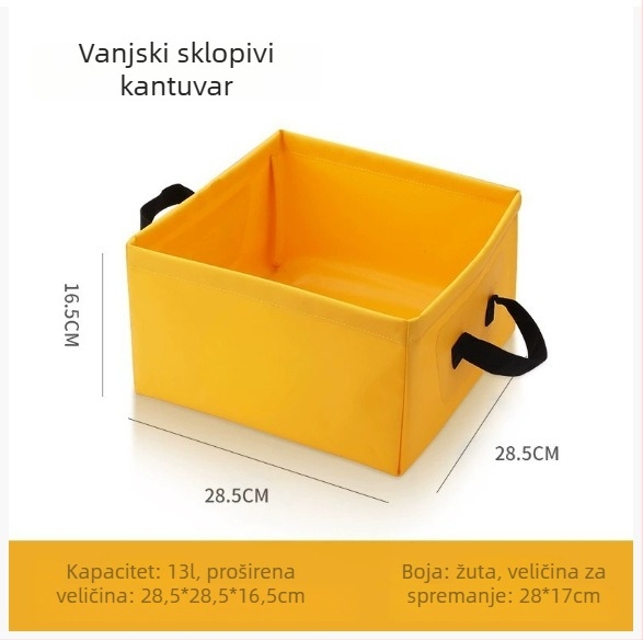Sklopiva vanjska vodena posuda – PVC, veliki kapacitet, minimalistički stil, prijenosno za pranje