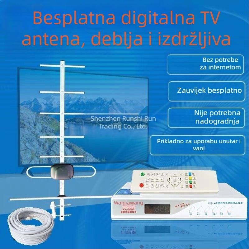 Set-top box za TV bez mreže s unutarnjom antenom za ruralna područja — 1024x1024, 8GB RAM, čip R.s.king