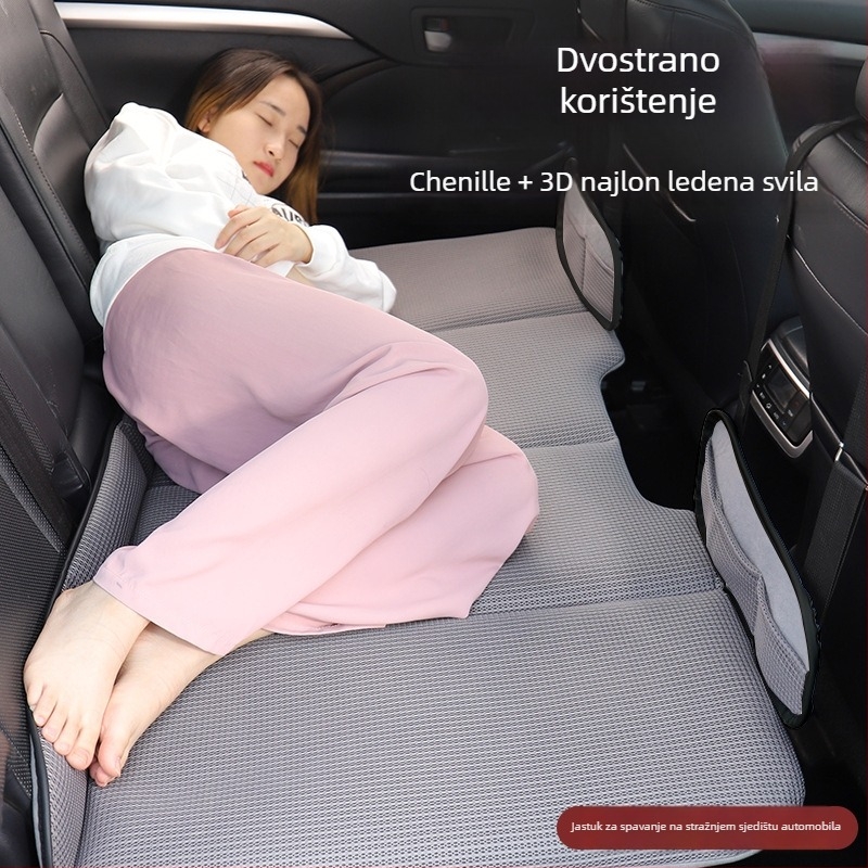 Naduvljiva auto ležaljka – Model ZD-437; Materijal: PVC, vlakna bambusovog ugljena i flocking; Funkcija: auto ležaljka za spavanje; Nosivost: 100 kg; Ručno naduvavanje.