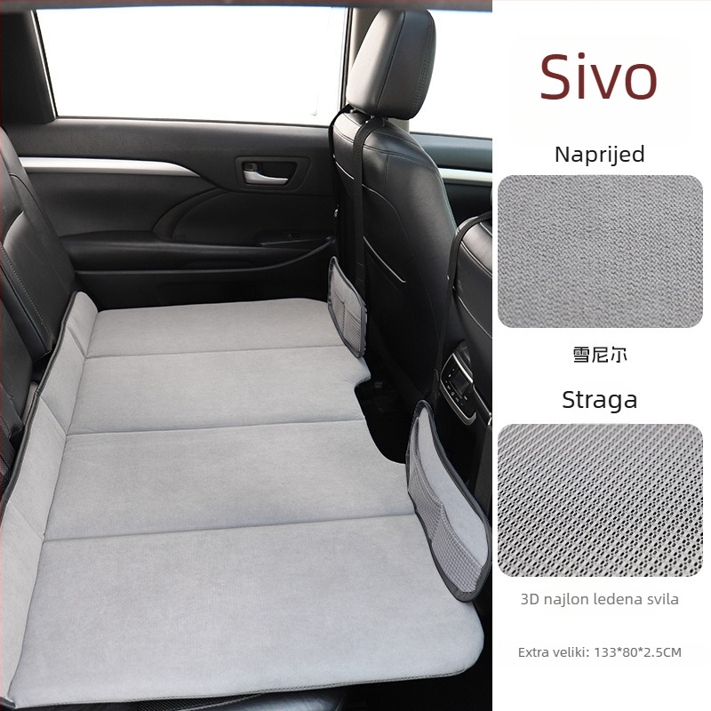 Naduvljiva auto ležaljka – Model ZD-437; Materijal: PVC, vlakna bambusovog ugljena i flocking; Funkcija: auto ležaljka za spavanje; Nosivost: 100 kg; Ručno naduvavanje.