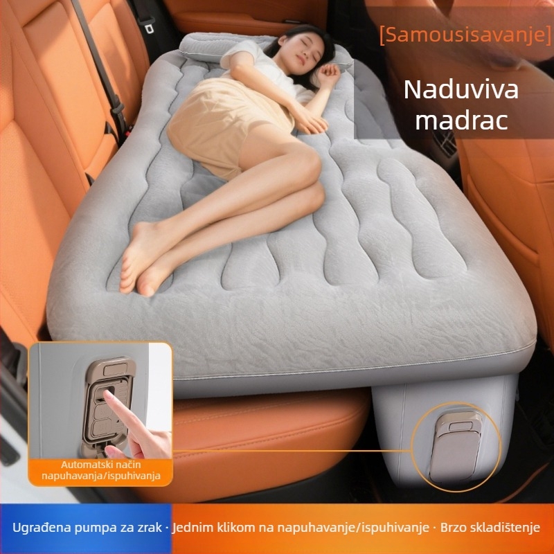 Auto stražnji madrac za spavanje s ugrađenom električnom pumpom, PVC s flokiranom tkaninom, SUV, dvostruka upotreba, otporan na habanje putni madrac