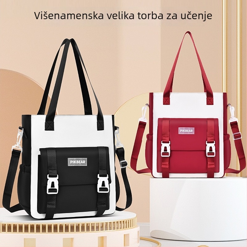 Unisex školska torba s crossbody dizajnom, ultra lagana PU, prozračna i vodootporna, za osnovnu i srednju školu
